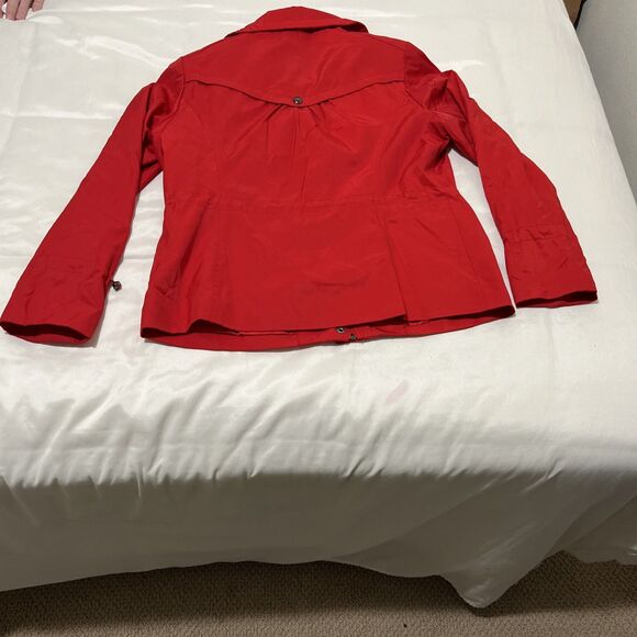 Guess Red Jacket Moto Coat Lined Metallic Zippers Women’s XL EUC - Picture 5 of 10